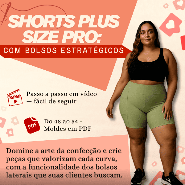 Shorts Plus Size com Bolsos